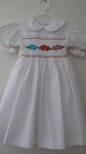 NWT Spring Summer Colors Flowers Smocked Girl Dress 12M - Picture 1 of 2