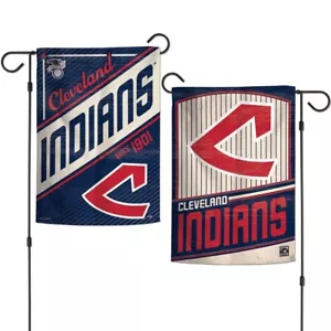 CLEVELAND INDIANS COOPERSTOWN COLLECTION 2 SIDED GARDEN FLAG 12"X18" YARD BANNER - Picture 1 of 1