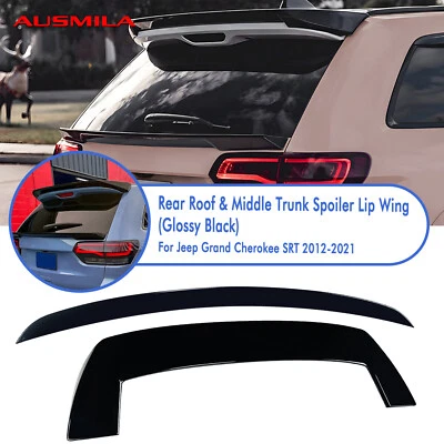 Rear Trunk Spoiler Wing Kit For Jeep Grand Cherokee SRT 2012-2021 2017 Black 2x - Image 1 of 4