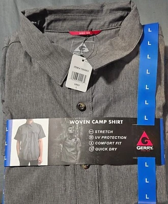Gerry сплетенный лагерь рубашка на пуговицах размер L / серый - Изображение 1 из 2