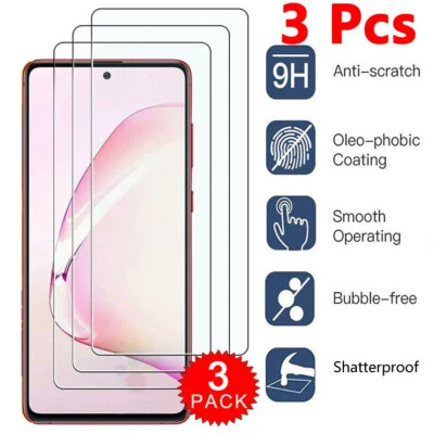 3 Pcs Tempered Glass For Samsung Galaxy Note 10 20 S10 Lite Screen Protector HD - Image 1 of 4