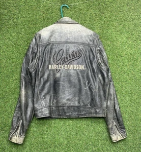 Chaqueta de cuero Harley Davidson para hombre grande L Distressed Racing - Imagen 1 de 16