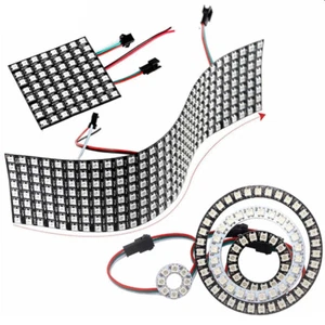 5V WS2812B RGB LED Pixel Panel Light Digital Screen Addressable 8/16/24 LED Ring - Picture 1 of 25