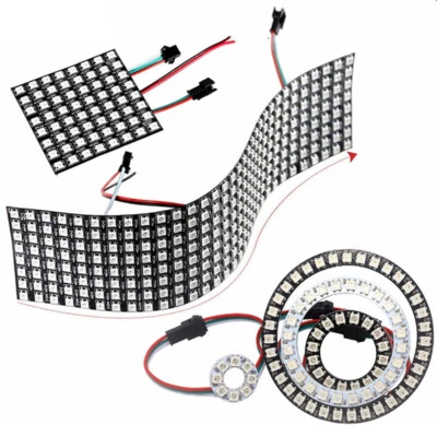 5V WS2812B RGB LED Pixel Panel Light Digital Screen Addressable 8/16/24 LED Ring - Image 1 of 4