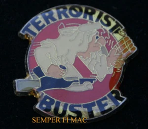TERRORIST BUSTER HAT PIN USA Anti-Terrorism US ARMY MARINES NAVY AIR FORCE WOW - Picture 1 of 1