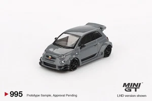 Mini GT #995 Abarth 595 LB-WORKS x Abas Works Grey RHD Model Car - Picture 1 of 3