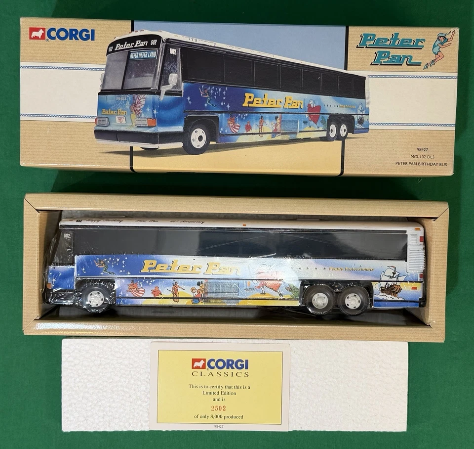 Corgi #98427 Mci-102 Dl3 Peter Pan Birthday Bus