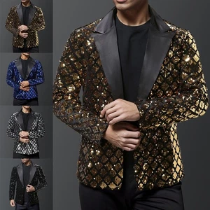 Stylish Mens Party Blazer with Diamonds Great For Spring Autumn Events - Picture 1 of 52
