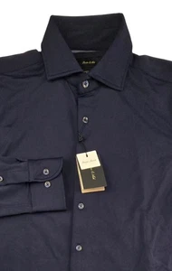 PORTER & ASH Large Luxury Kinetic Stretch Mens  Blue Casual Dress Slim Shirt - Picture 1 of 8