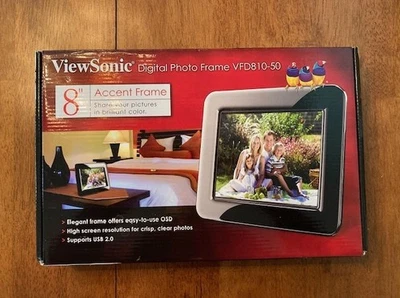 Цифровая фоторамка ViewSonic 8 дюймов VFD810-50 открытая коробка никогда не использовалась оригинальная упаковка - Изображение 1 из 4