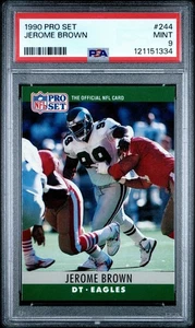 Tarjeta Pro Set Jerome Brown 1990 PSA 9 como nueva #244 Philadelphia Eagles a - Imagen 1 de 2