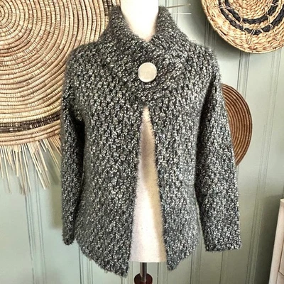 Cárdigan grueso con cuello chal mezcla de lana TWEEDS para mujer S mezcla de lana multicolor Foto 1 de 4