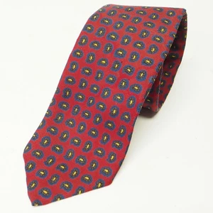 Vintage Paul Stuart Krawatte Herren 100% Seide rot Krawatte Paisley Amöbe Made England - Bild 1 von 7