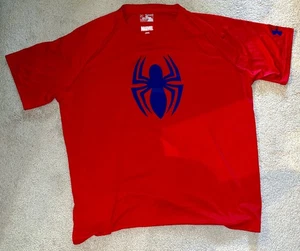 NUOVA T-SHIRT MAGLIETTA Marvel Spiderman Spider-man Spider Rossa Uomo XL 2X Underarmour - Foto 1 di 3