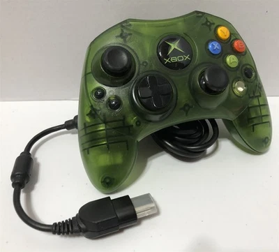 Original Xbox Controller Wired Halo Green S-Type Genuine Official - Refurbished - Image 1 of 4
