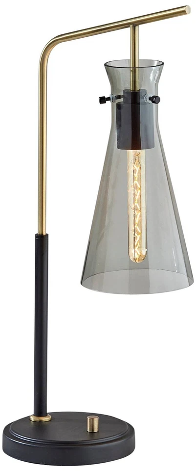 Lámpara de escritorio Walker negra antigua de latón y metal Foto 1 de 1