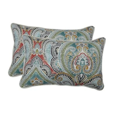  Paisley interior/exterior acento lumbar - 11,5" x 18,5" azul/verde bastante ingenioso Foto 1 de 4