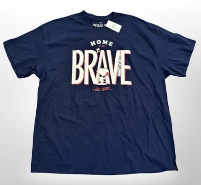 Peanuts Shirt Mens 2XL Navy Blue Snoopy Home of the Brave T-Shirt Tee 1950 New - Image 1 of 4