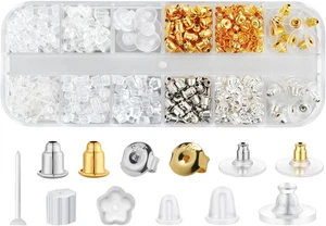 12 Stile 600 Stck. Ohrring Rückseiten für Ohrstecker, Klar Kunststoff Ohrringe Hypoallergen - Bild 1 von 12