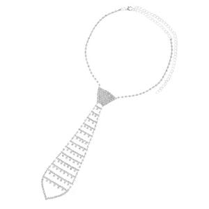 Fashion Glitter Rhinestone Necktie Necklace Jewelry for Prom ( ) - Foto 1 di 12