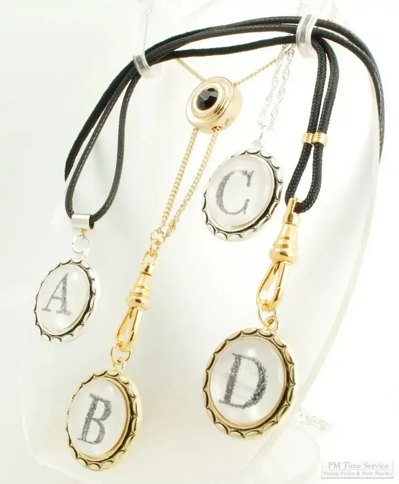 大号花式圆形吊坠带印花花押字、项链和滑链选项 — 第 1/1 张图片