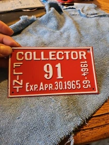1964 1965 FLINT Michigan COLLECTOR License Plate # 91 original - Picture 1 of 5