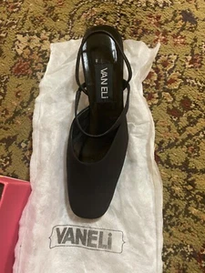 VANELI NIB Black Sling Back Alberta Style Heels 6.5 - Picture 1 of 5