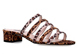 SJP Sarah Jessica Parker Damen-Pantoletten UK 6 EU 39 beige Leopardenmuster Seide - Bild 1 von 4