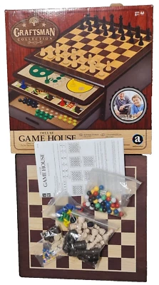 CRAFTSMAN Collection Deluxe Game House  Chess Checkers Draughts Ludo GF033 - Image 1 of 4