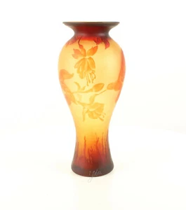 9973535-dss Glass Cameo Baluster Vase Hummingbird 20x45cm New - Picture 1 of 3
