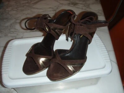 vintage GUCCI Italy high heel open toe pumps SHOES 8 1/2B - Image 1 of 4