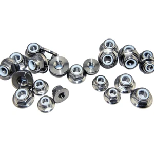 M8 M10 M6 Titanium Nyloc Nut Self Locking Hex Flange Nylon Lock Nuts Grade 5 - Picture 1 of 5