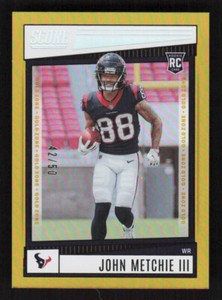 2023 PANINI SCORE #387 JOHN METCHIE III GOLD ZONE SERIAL #42/50 HOUSTON TEXANS