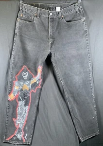 ✨Vintage Levis 505 Jeans Custom Hand Painted KISS GENE SIMMONS- Paper Tag 36x28✨ - Picture 1 of 13