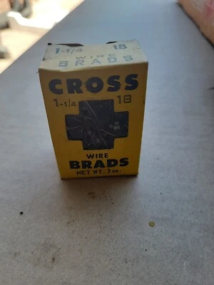 Vintage Box Of Cross Wire Brads - Image 1 of 4