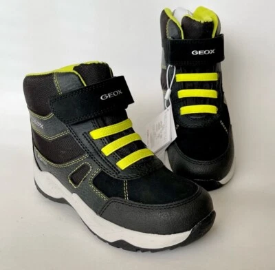 Botas impermeáveis masculinas Geox Respira preto/verde novas com etiquetas tamanho 12 - Imagem 1 de 4