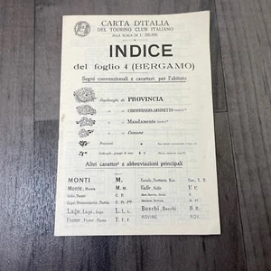 Carta d'italia indice " BERGAMO " Location Data Touring Club Italy - Picture 1 of 7