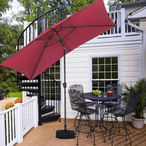 Garden Rectangular Parasol Umbrella Stand Base Set Outdoor Sunshade UV Resistant - Picture 1 of 59