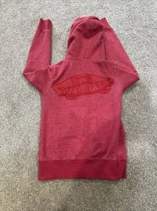 Vans Off the Wall Youth Small Full Zip Hooded Jacket Embroidered Red - Bild 1 von 5