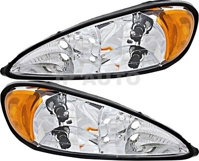 Juego de faros halógenos para Pontiac Grand AM 1999-2005 lado conductor y pasajero Foto 1 de 4