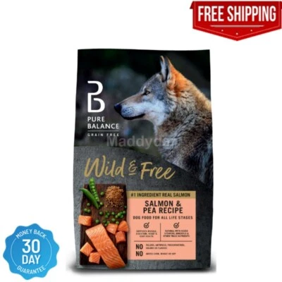 BRANDED Pure Balance Wild & Free Salmon & Pea Recipe Dry Dog Food, Grain-Free 4 lbs
