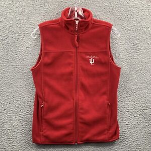 Indiana Hoosiers Sweater Womens Medium Red Full Zip Sleeveless Fleece Vest IU