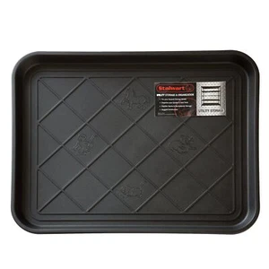 All-Weather Boot Tray - Water-Resistant Plastic Mud Pan Pet Food Tray and O - Picture 1 of 8