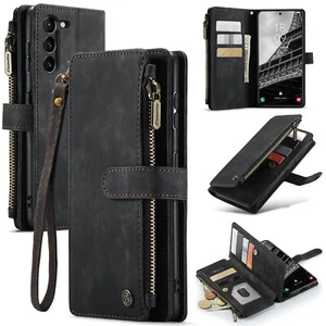 Luxury Flip Book Multi Wallet Leather Stand Case Cover For Samsung Galaxy Phone - Picture 1 of 53