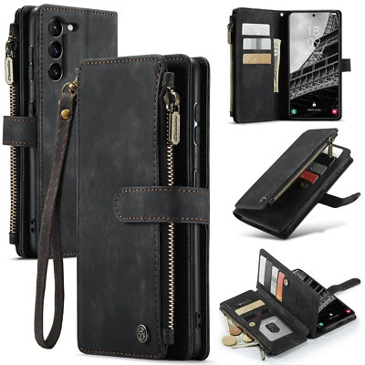 Luxury Flip Book Multi Wallet Leather Stand Case Cover For Samsung Galaxy Phone - Image 1 of 4