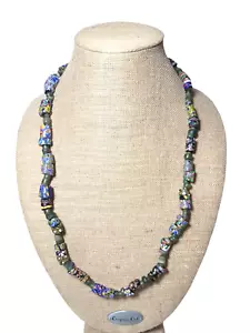 Antica - Collana di perle vintage canna veneziana Millefiori Murano commercio antico mondo - Foto 1 di 13
