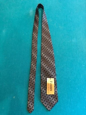 Corbata de cuello para hombre Fusion hecha a mano negra dorada 100 % seda estilo geométrico ER436 Foto 1 de 3