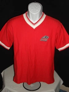 NWT NEW MEXICO LOBOS DIPORT USA RED/WHT 100% HEAVY COTTON S/S V NECK SHIRT SZ. S - Picture 1 of 9