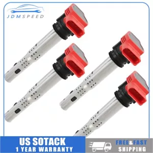 Set of 4 Ignition Coil Pack 06E905115E For Audi A4 A5 R8 & VW Golf GTI 2.0T FSI - Picture 1 of 13