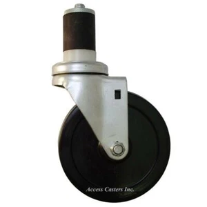 5EXHRS-74 5" Swivel Caster w/ Hard Rubber Wheel, 1.030" - 1.140" Expansion Stem - Picture 1 of 1